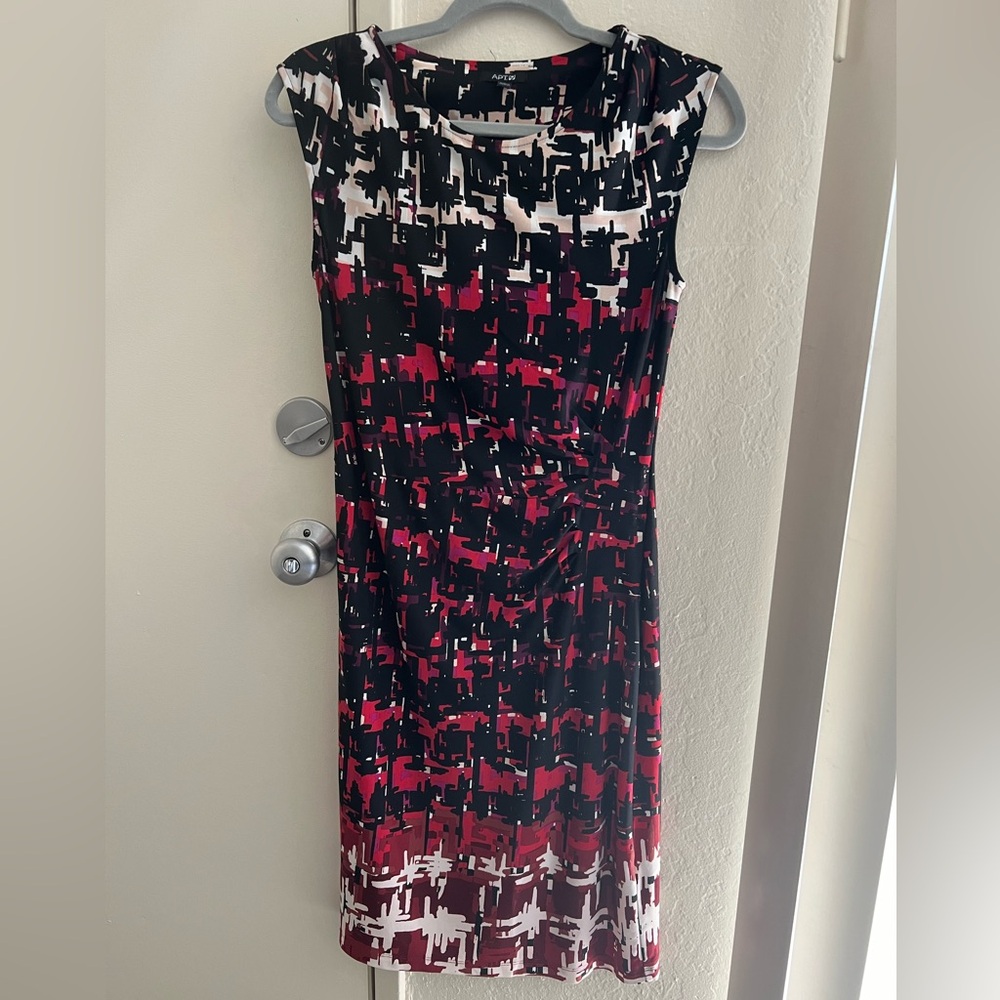 APT 9 Small Dress- Black, Red, and White multicolor